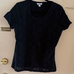 Croft & Barrow Women's Black Lace Top size medium. Never worn.